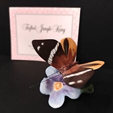 Franklin Mint Porcelain Butterflies of the World Tufted Jungle King Blue Brown picture
