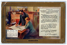 1911 Great Lesson Calendar Tompkins County National Bank Ithaca NY Postcard picture