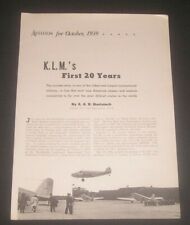 1939 KLM Royal Dutch Airlines Collection - 20 Year Anniversary - Articles / Ads picture