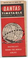 QANTAS TIMETABLE JANUARY 1959 ROUTE MAP QF CONSTELLATION  picture