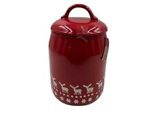 Artisan by Ciroa Ceramic 4x8in Red Reindeer Canister BB01B13004 picture