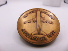 BOEING AIRPLANE METAL COIN COMMEMORATING THE ROLLOUT OF THE FIRST 737-300 1984 picture
