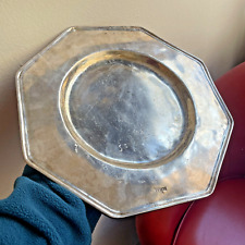ANTIQUE Italia STEAMSHIP Italian Ocean liner Charger Tray Show Plate Silver Vtg picture