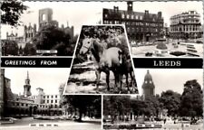 Vintage real photo postcard - Leeds  England CITY SQUARE PARK SQUARE GARDENS etc picture