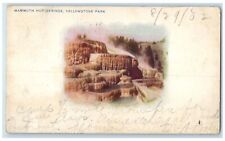 1902 Mammoth Hot Springs Yellowstone Park Rock Formation Hills Posted Postcard picture
