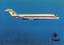 Iberia Líneas Aéreas de España Airlines postcard card Douglas DC-9 Airplane picture