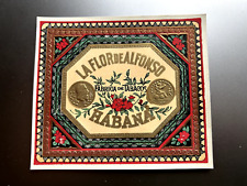 La Flor De Alfonso Outer Cigar Box Label. Embossed Original. Fabrica De Tabacos picture