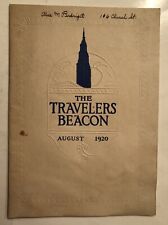 1920 THE TRAVELERS BEACON AUGUST EMPLOYEE PUBN HARTFORD CT INSURANCE CO FR/GD picture