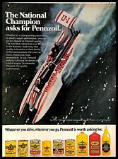 1975 Pennzoil Vintage PRINT AD Pay N PaK Hydroplane Champion Dave Heerensperger  picture