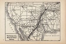 1910 Antique Kansas City Mexico & Orient Railway Map Railroad Map  1570 picture