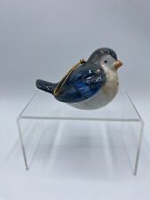 Vintage Blue Bird Pomander Potpourri Sachet Hanging Porcelain Ornament Figurine picture