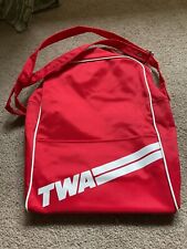 Vintage Airtex TWA Trans World Airlines Carry On Tote Travel Bag Red picture