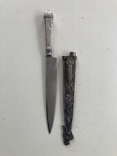 Vintage Verijeros/Gaucho Knife Elmo Inox Silverplate Handle & Sheath 7 In. Blade picture