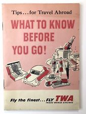 c.1958 TWA What To Know Before You Go Airline Booklet Manual Vintage Planes picture