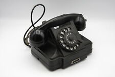 Phone Black Bakelite Rotary Dialing Vintage Desk Telephone Krasnaya Zarya USSR picture