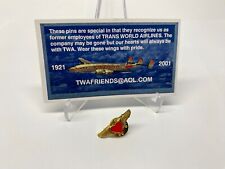 VTG 2001 TWA Trans World Airlines Heart Wings Golden Lapel Pin NOS Employee Crew picture