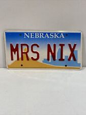 Vintage 2000 Nebraska Vanity License Plate Tag Retired Authentic Metal MRS NIX picture