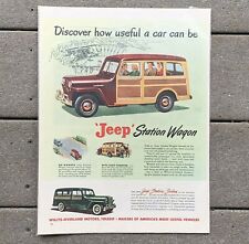 1948 Jeep Station Wagon Color Print Ad Discover How Useful a Car Can Be 13