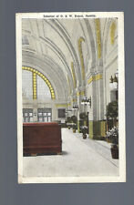 c1920 Interior O. & W. Depot Train Station Georgetown Washington WA Postcard picture
