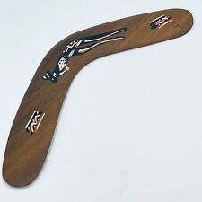 Australian Wooden Boomerang Hand Painted  Kangaroo Aboriginal Australia 14 1/2” picture