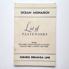 1955 Furness Bermuda Cruise Line Passenger List TSS Ocean Monarch Steamship picture