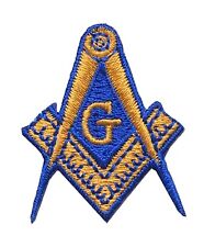 #5091B MASONIC BIKER PATCH EMBROIDERED IRON ON Mason Freemason SQUARE COMPASS  picture