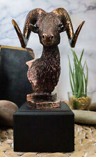 Rustic Country Wildlife Bighorn Sheep Ram Bust Sculpture with Trophy Base 8