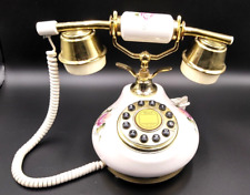 White w/ Roses  Decorator Telephone TT Systems Model TTS-600 Shabby Chic Decor picture