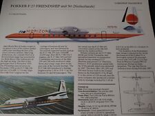 UNIQUE ~ Fokker F 27 Friendship Airplane Aircraft Profile Data Print ~ BEAUTY picture