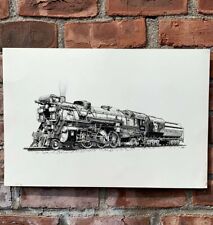 Original Drawing. Model Railroading Artist Alan Armitage Chesapeake & Ohio Train picture