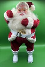 Vintage Harold Gale Christmas Red Santa Claus Gold Glitter Belly 13” picture