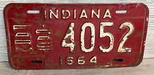 1964 Indiana FARM TRACT 4052 Embossed Metal License Plate - Farm Tractor picture