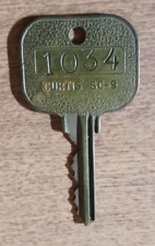 VINTAGE BRASS HOTEL MOTEL KEY MARKED # 1039 CURTIS SC-9 OVERSIZED COLLECTIBLE picture