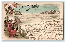 1901 Gruss Aus Bergen Interlaken Germany Antique Posted Postcard picture