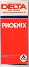 Delta Airlines Time Table 1977 Quick Reference Schedule for Phoenix picture