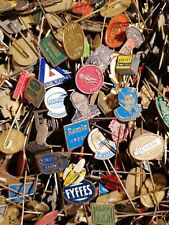 50 Rare, vintage, metal stick pins.  Metal Advertising Pins from the 1960s. picture