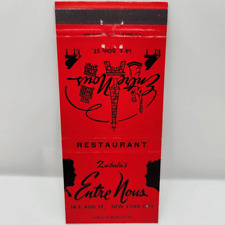 Vintage Matchcover Zabala's Entre Nous Restaurant 14 E 60th St New York City Eif picture
