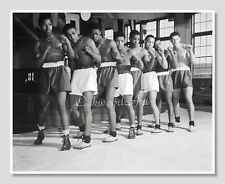 1940s Black Boxers Posing in Boxing Stance, US Navy, Vintage Photo Reprint picture