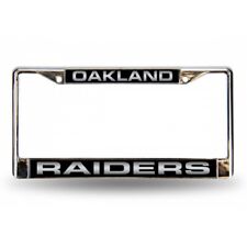 oakland raiders nfl football team logo laser chrome license plate frame usa made picture