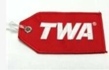 TWA Trans World Airlines Luggage ID Tag classic 1970s plush red embroidery retro picture