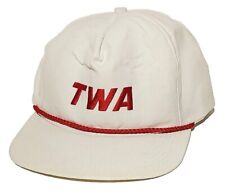 TWA JET AIRPLANE BOEING SNAPBACK RED & WHITE TRUCKER BASEBALL ROPE HAT CAP  ~USA picture