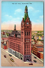 Milwaukee,WI The City Hall 1937 Wisconsin Vintage Postcard picture