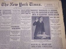 1929 JANUARY 2 NEW YORK TIMES - ROOSEVELT INAUGURATED AS GOVERNOR - NT 5276 picture