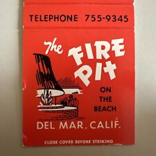 Vintage 1960s The Fire Pit Del Mar California Matchbook Cover picture