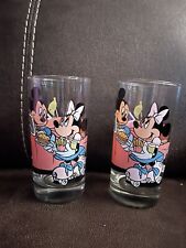 Vintage Disney Mickey & Minnie Drinking Glasses Set Of 2 picture