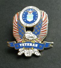 AIR FORCE VETERAN USAF VET EAGLE USA LAPEL PIN BADGE 1.5 x 1.6 INCHES picture