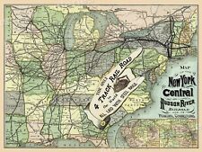 1876 NY Central and Hudson River Railroad Map - 24x32 picture