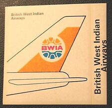 BWIA  BRITISH WEST INDIAN AIRWAYS  Aircraft Tail Livery  Sticker Card  DD15M picture