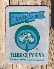 Vintage City Sign TREE CITY USA Arbor Day Award sign, retired, alum 18x24 picture