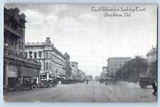 Stockton California CA Postcard East Weber Ave Looking East Classic Cars 1921 picture